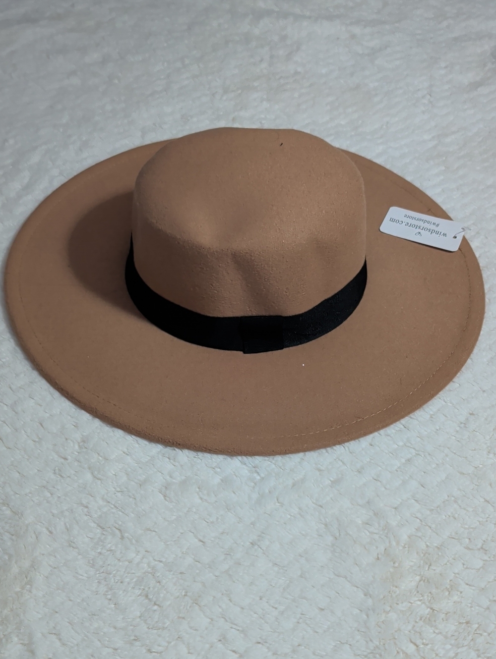 Windsor Tan Wide-Brim Fedora with Black Band
